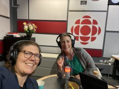 Professor Laura Horak and CBC Radio Host Amanda Putz, in CBC Radio Station.