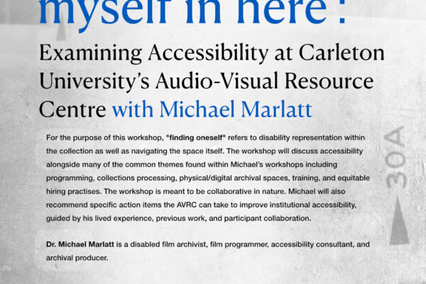 Poster for Michael Marlatt talk titled 