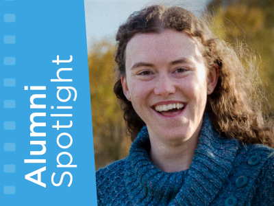 Alumni Spotlight banner with image of Rachel Lowen