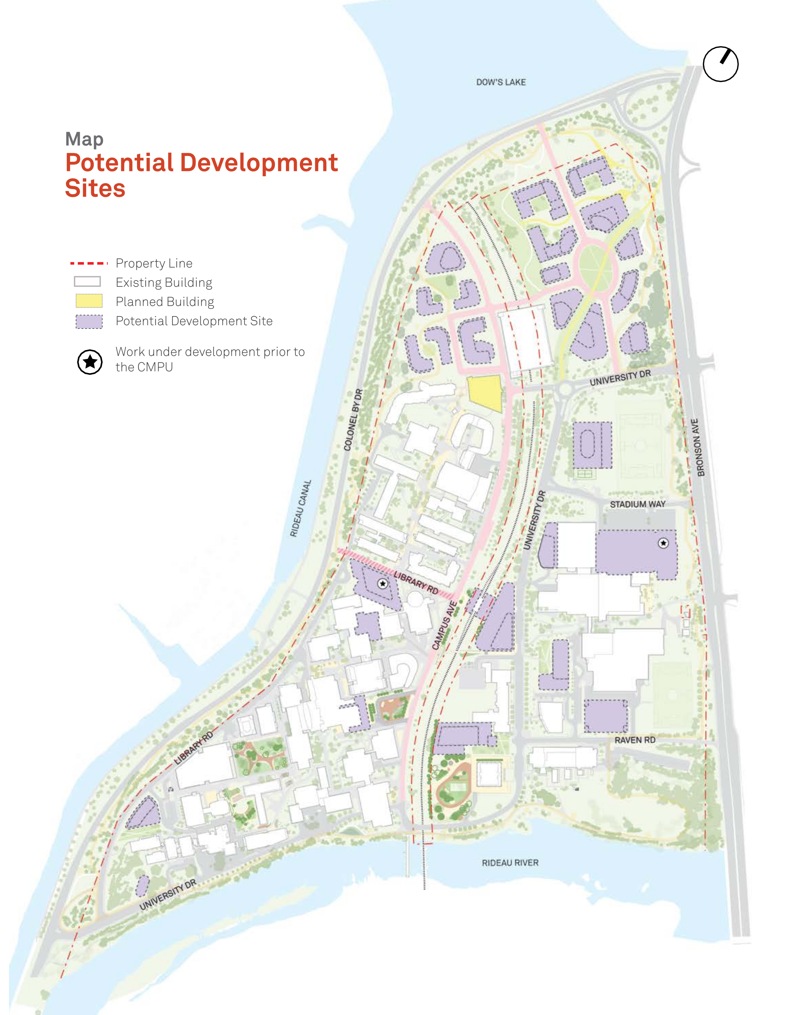 Aerial rendition of the potential development sites