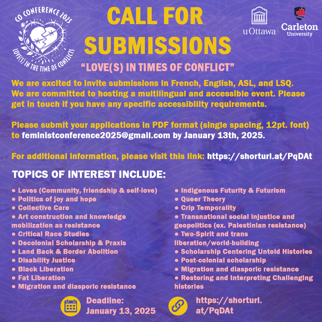 Call for Submissions 2025 Graduate Conference Feminist Institute of