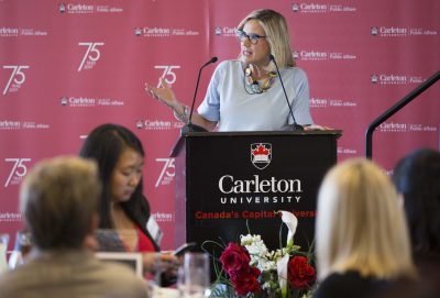 Susan Ormiston speaks at the Women in Journalism Panel and Lunch.
