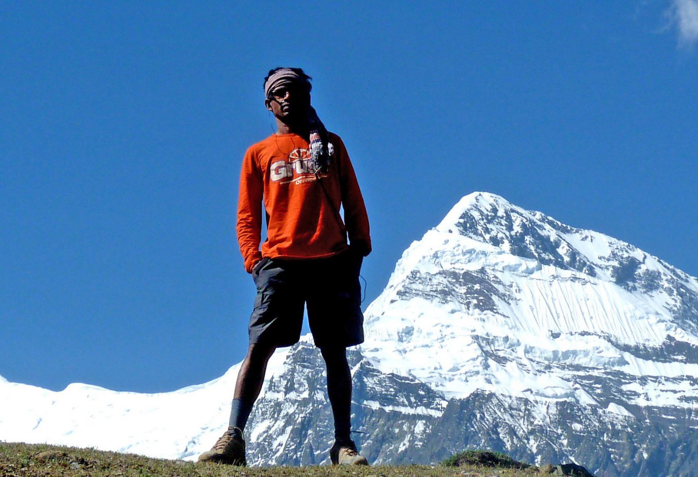 Mohammad trekking on the Annapurna Circuit in Nepal.