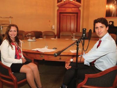 Photo for the news post: Carleton Journalism Student Interviews Prime Minister