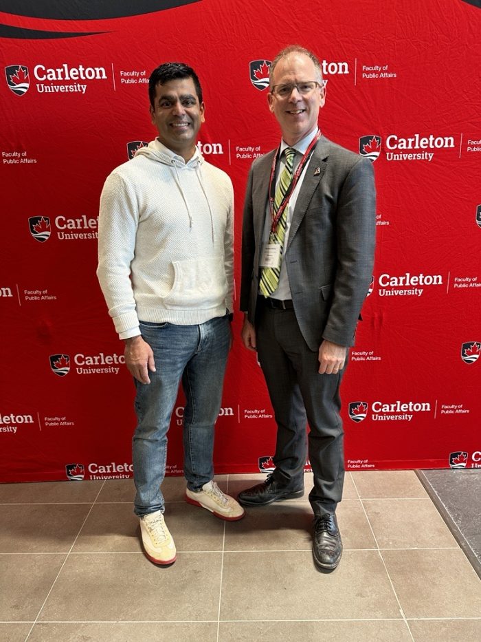 Raj Venugopal with his PhD supervisor Jonathan Malloy (Associate Dean, Research and Graduate)