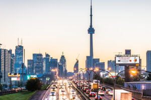 Toronto cityscape with the CN Tower prominent in the background