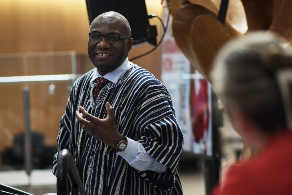 Close-up of Carleton President Wisdom Tettey during the 2026 Bell Lecture
