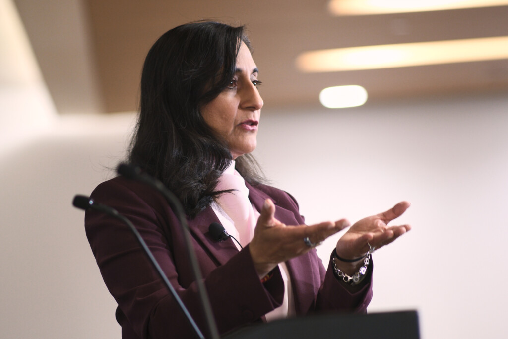 Minister Anand on stage