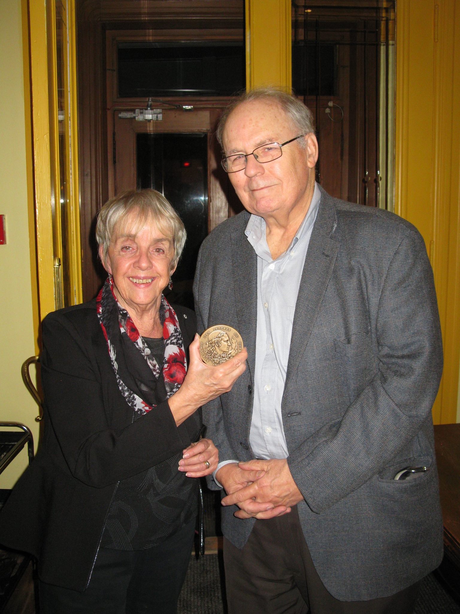 Professor Patricia Smart in 2016, with her husband John.