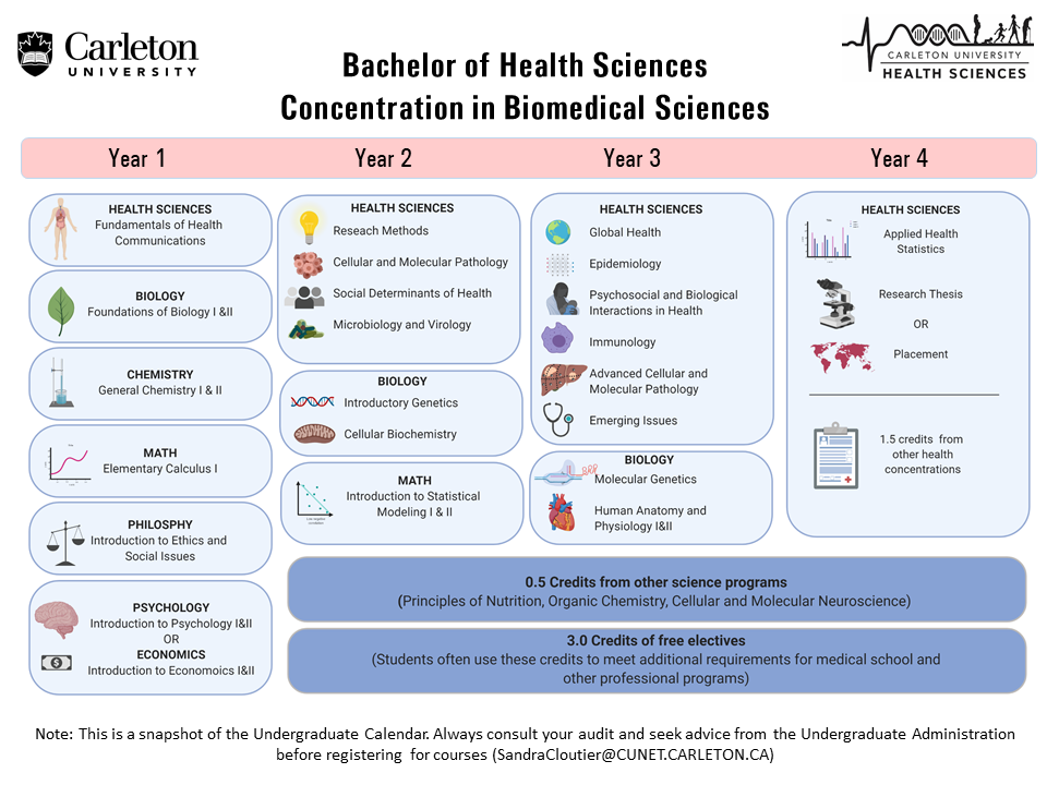 snapshot of the Bachelor of Health Sciences Concentration in Biomedical Sciences program