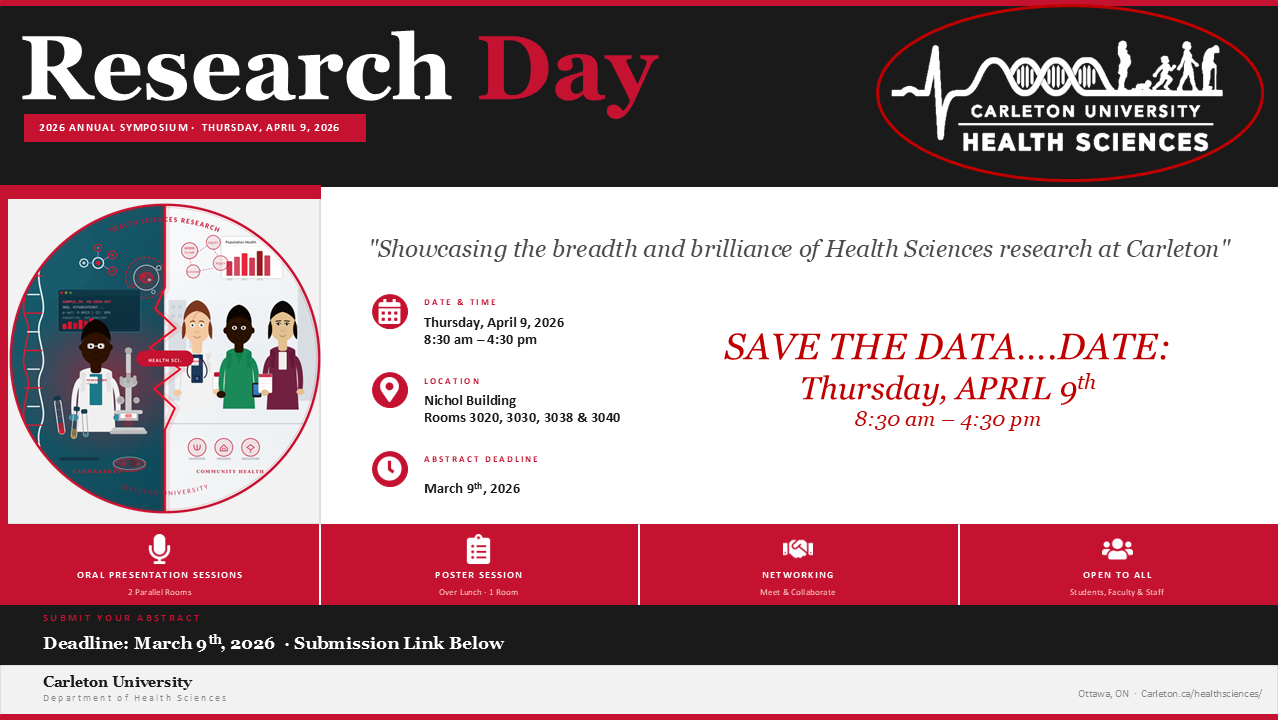 Poster for Research Day. Thursday, April 9th, 2026