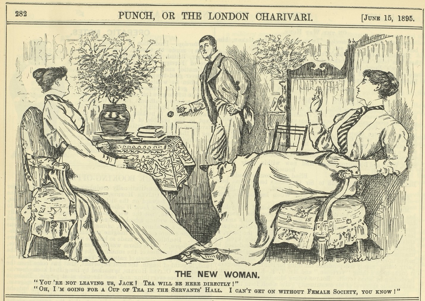 newspaper clipping of cartoon called New Woman