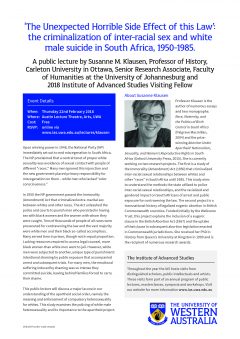 Lecture poster with photo of Prof. Susanne Klausen