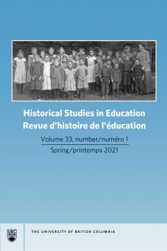 Blue cover of Historical Issues in Education with a photo of a classroom of students on the cover.