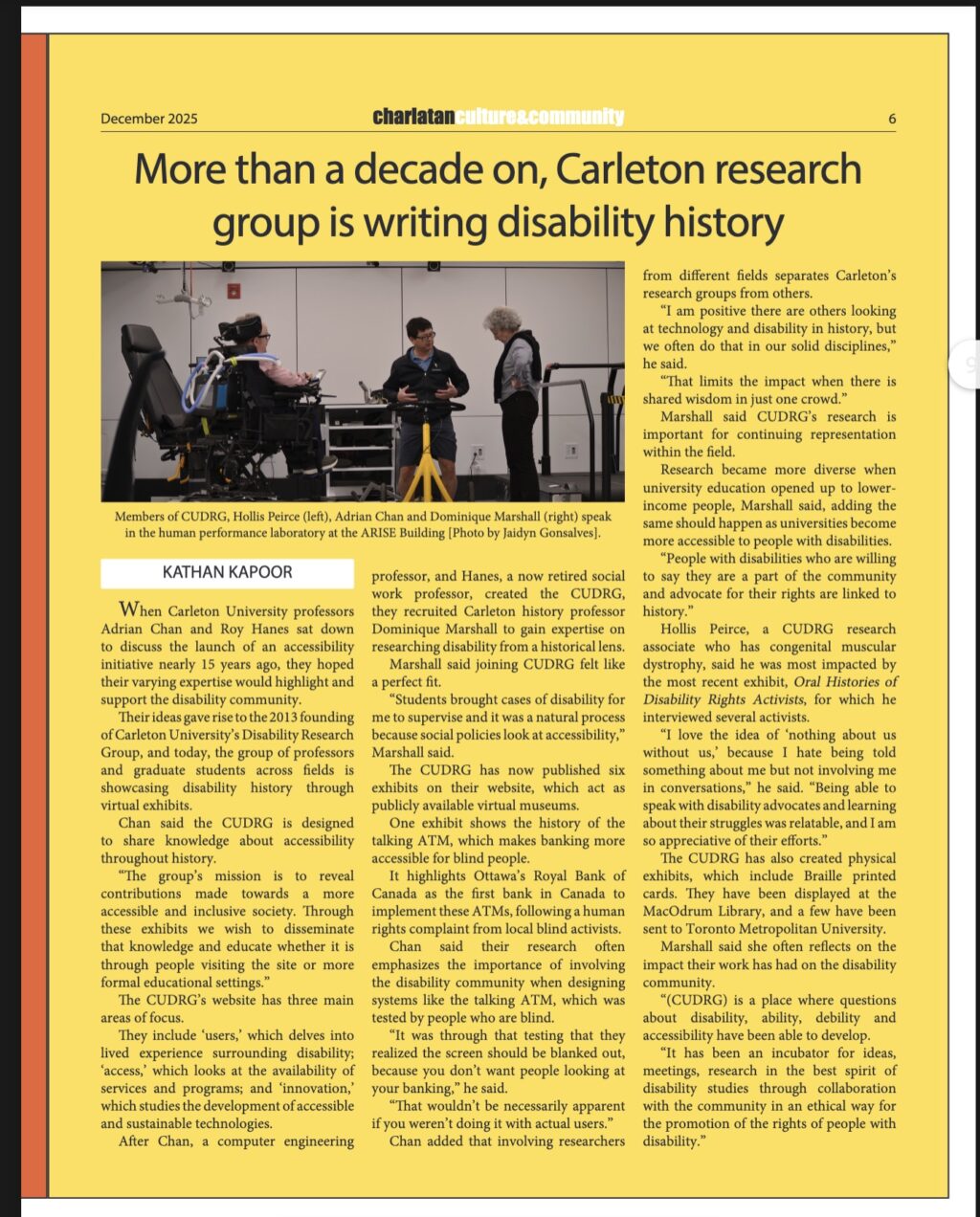 article on Carleton research group