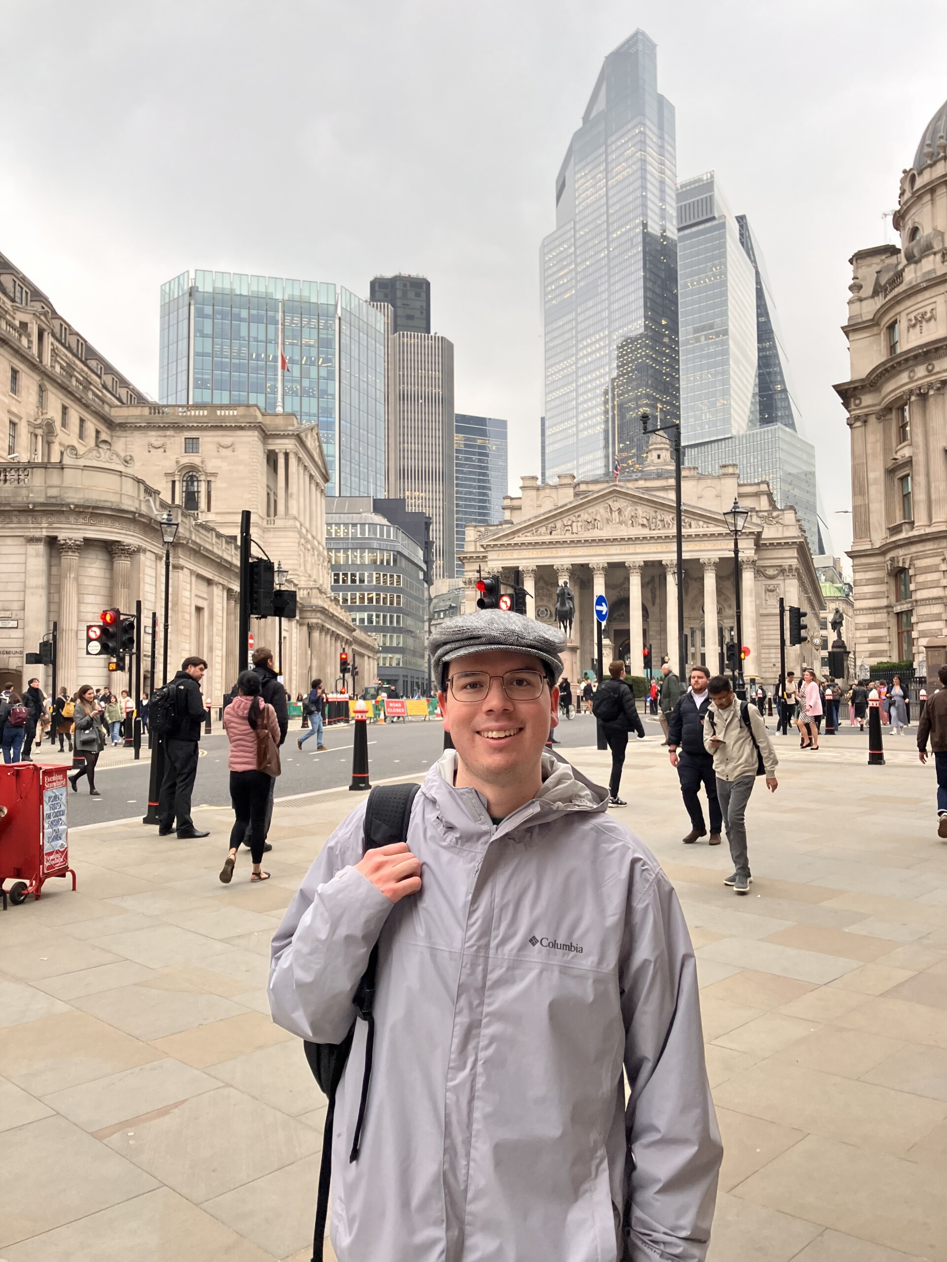 Nicholas Langer standing outside in front of buildings