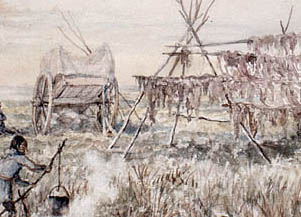 Buffalo Meat Drying, White Horse Plains, Red River[1] copy cropped