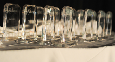 picture of the Capital Educator Award trophies