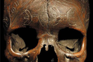 Dayak carved trophy skull. Image courtesy of a US gallery.