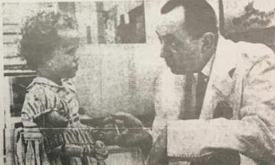 Dr. Maurice Mongeau with young Bernadette Bainbridge at the Rehabilitation Institute in Montreal. The image was part of an article discussing the ‘flying squad’ approach to helping mother’s cope with the news of having given birth to a child with disabilities. Source: Toronto Daily Star, March 26, 1966. Photographed by Len Sidaway.