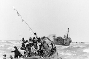 Vietnamese Boat People at sea