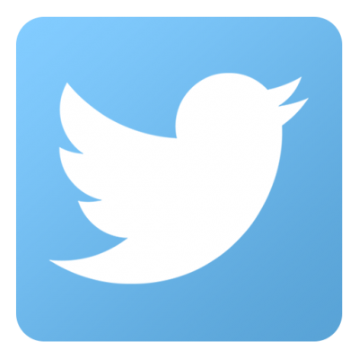 twitter logo of white bird on blue background