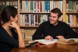students in Underhill reading room