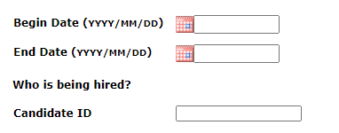 Visual representation of start and end dates and Candidates ID