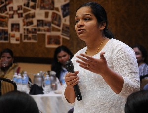 Woman speaking at conference
