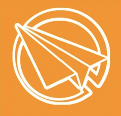 Launch orange graphic icon