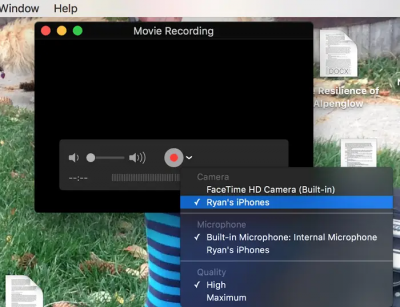 iPad/iPhone screen mirroring using QuickTime Player