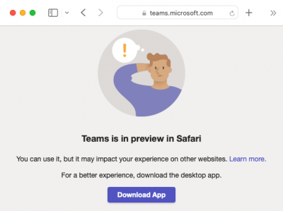 microsoft teams safari video