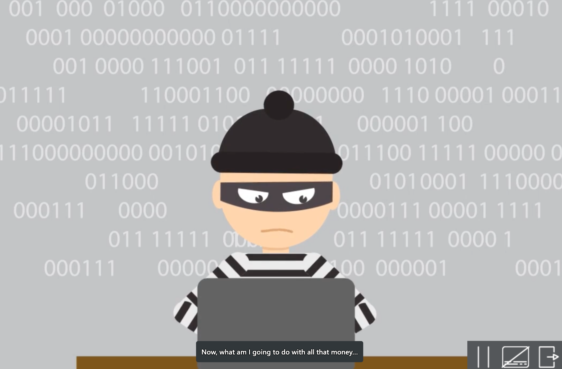A screen depicting a hacker.
