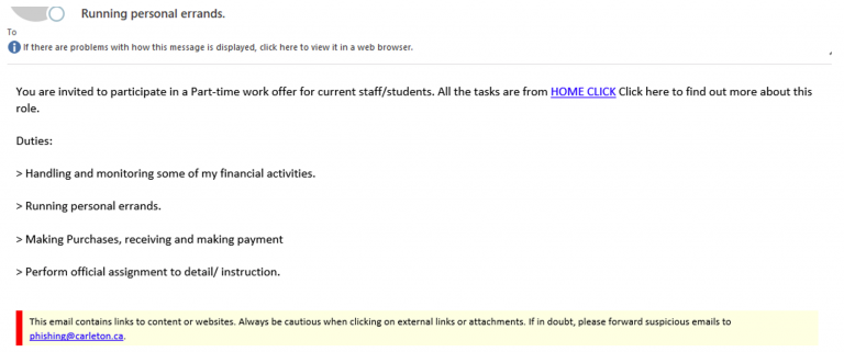 Beware of job scam emails circulating on campus - Information ...