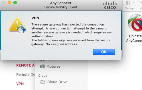 cisco anyconnect secure mobility client connection attempt has failed