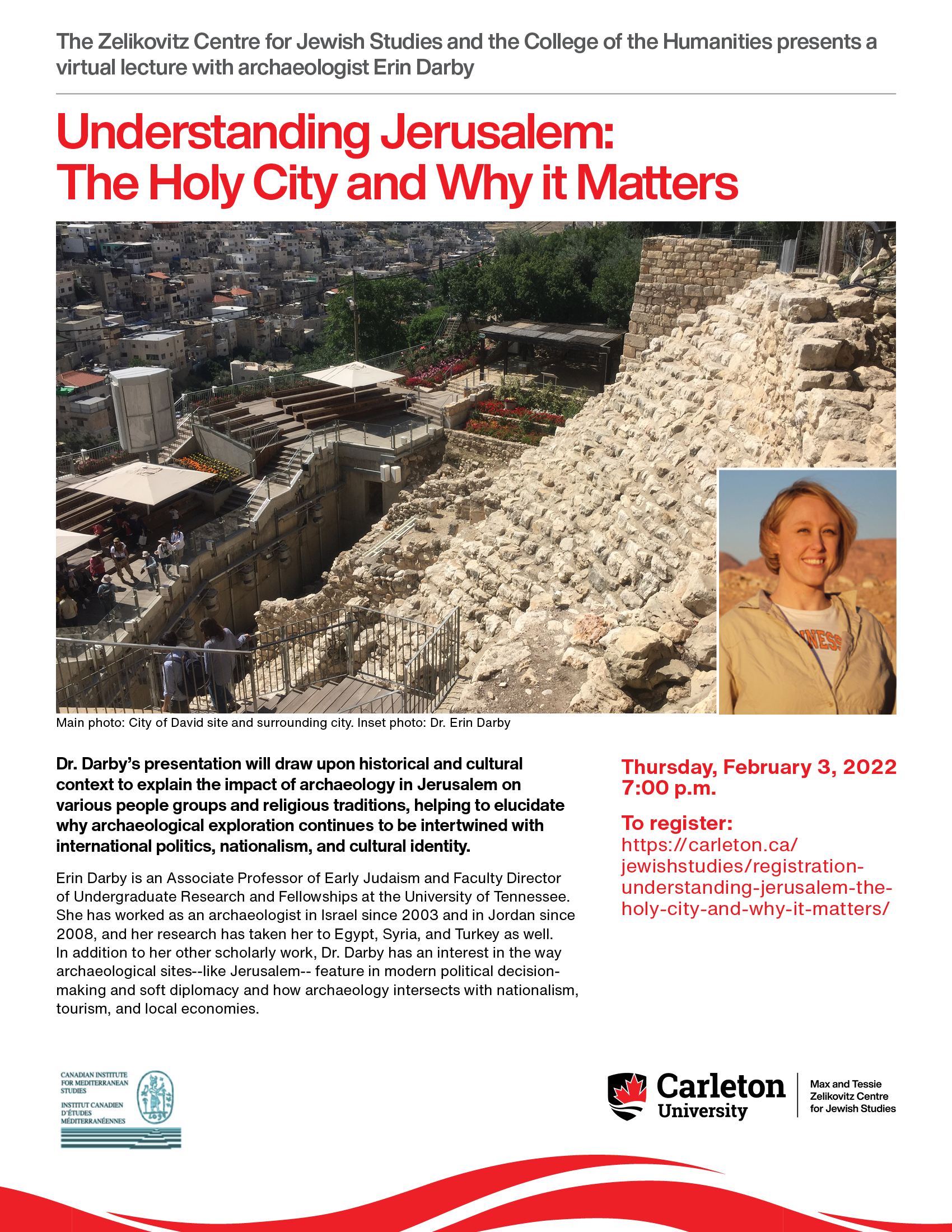 Poster for Erin Darby virtual lecture on February 3, 2022