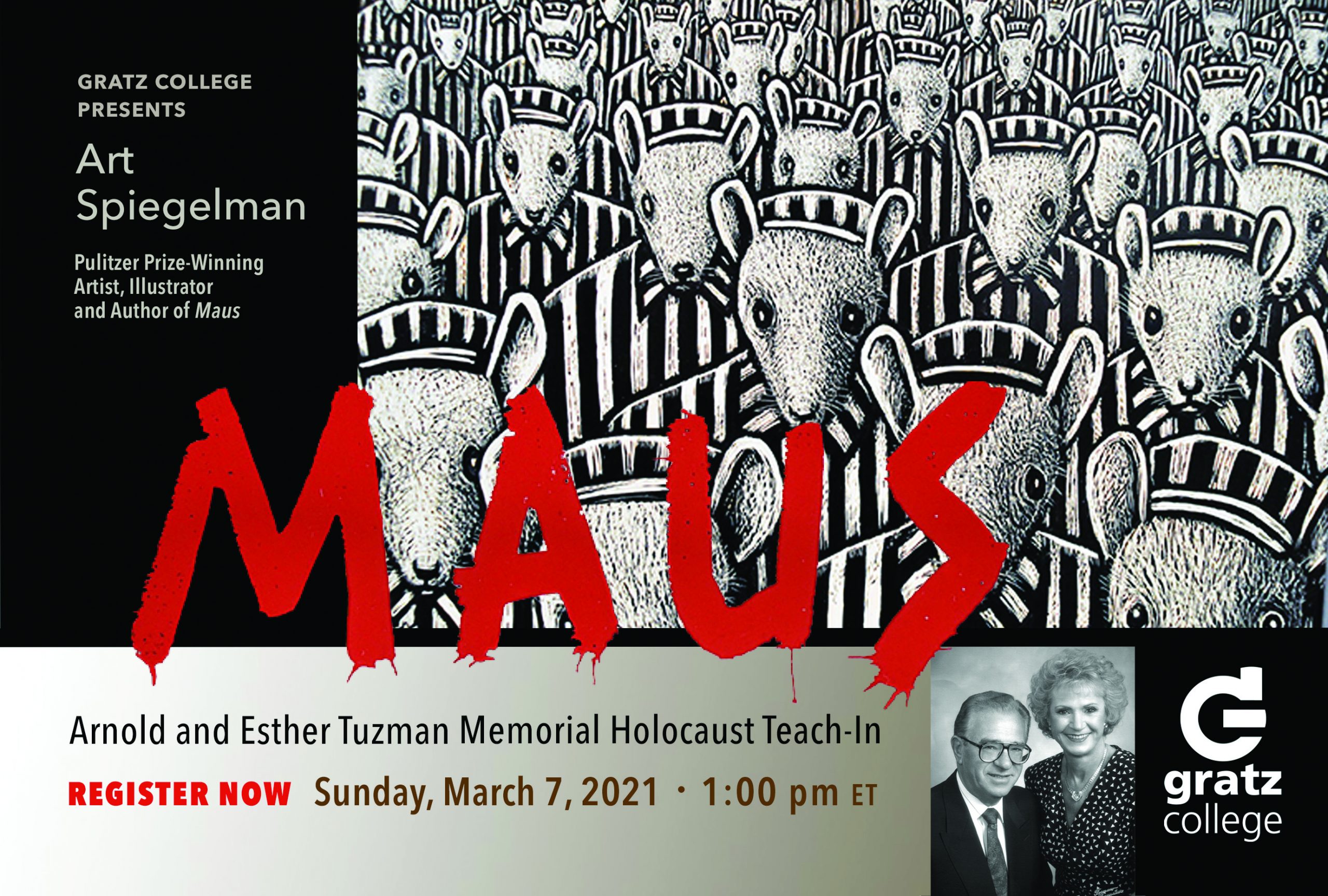 Arnold and Esther Tuzman Memorial Holocaust Teach-In featuring Art Spiegelman POSTER