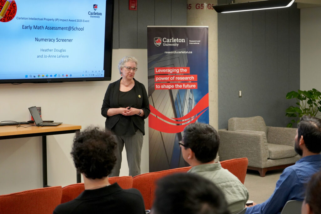 Professor Jo-Anne LeFevre presents a specialized Early Math Assessment (EMA) tool