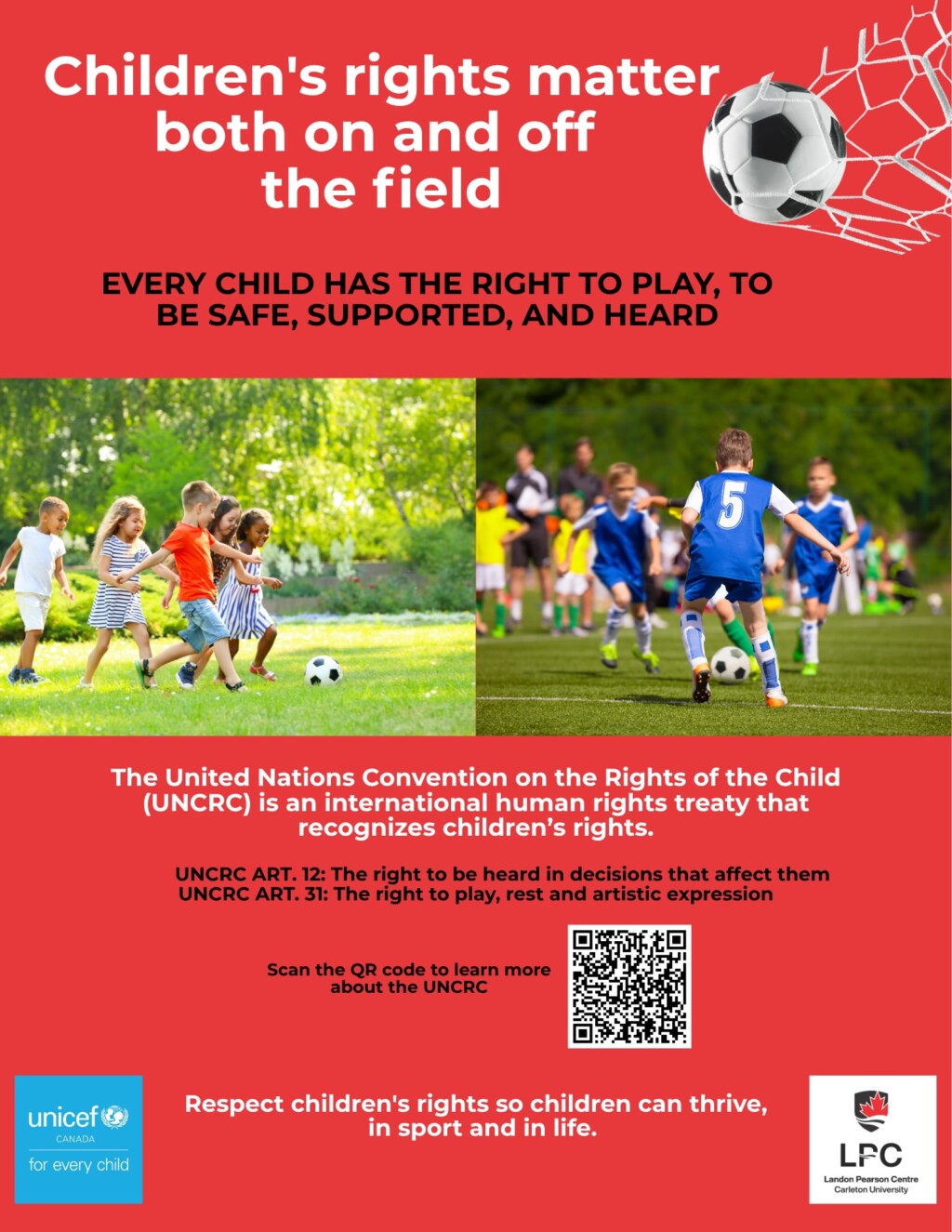 Children's rights matter both on and off the field.  