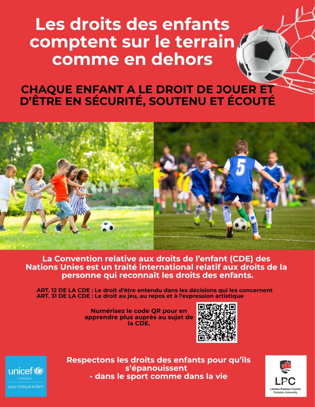 Les droits des enfants comptent sur le terrain comme en dehors