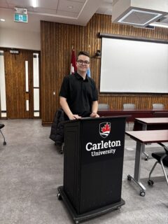 Photo of Brandon Montour at Carleton University on February 6, 2025.