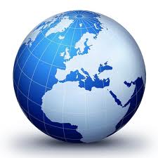 blue and white globe