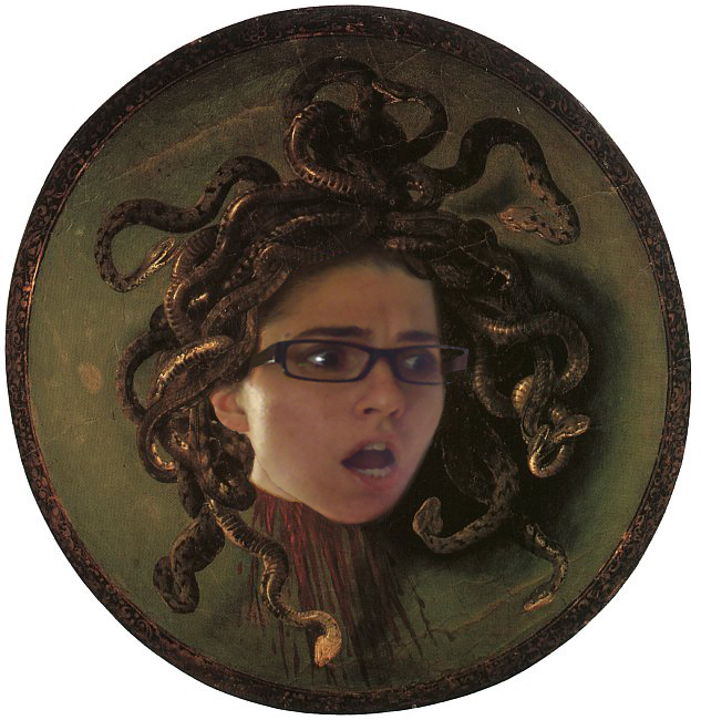 Picture of LinR lecturer Adriane Aboud as Medusa