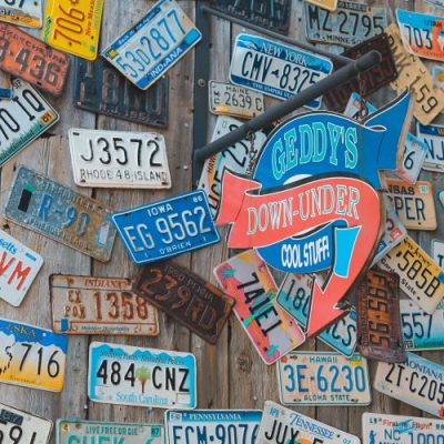 Picture of many licence plates