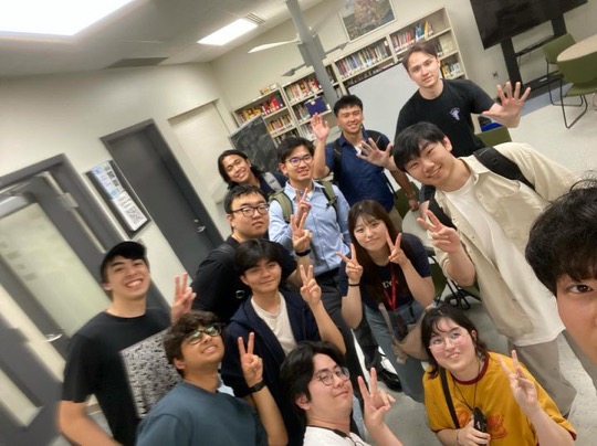 Group of students from the Japanese conversation group posing in the LLRC