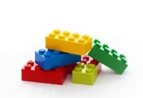 Pile of brightly coloured lego blocks