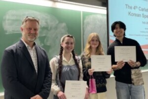 Geoff Pinchbeck with speech contest winners