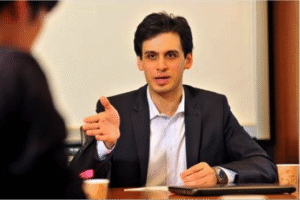 Yahor in a business meeting