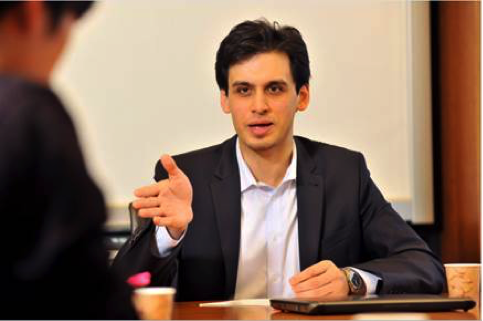 Yahor in a business meeting