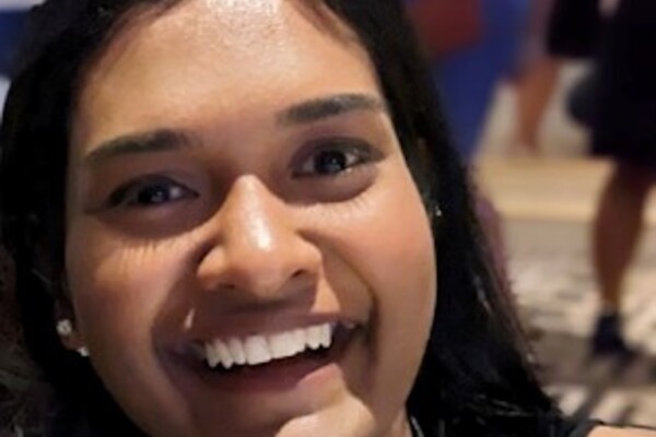 Rumya smiles for camera